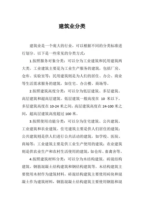 建筑业分类