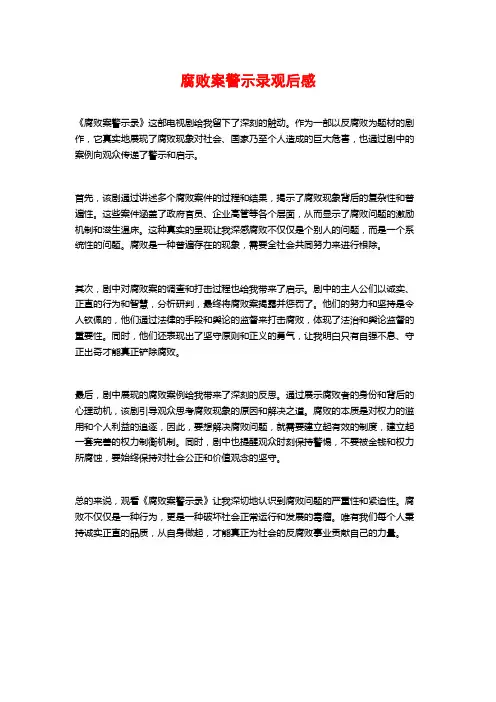 腐败案警示录观后感