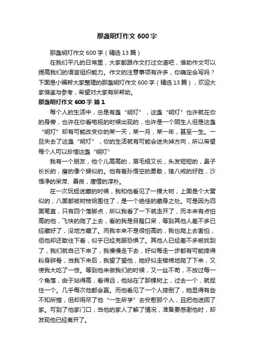 那盏明灯作文600字