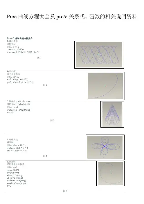 Proe曲线方程大全及关系式详细说明