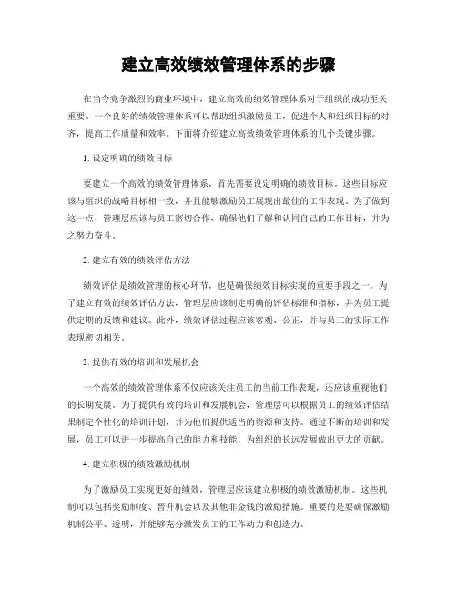 建立高效绩效管理体系的步骤