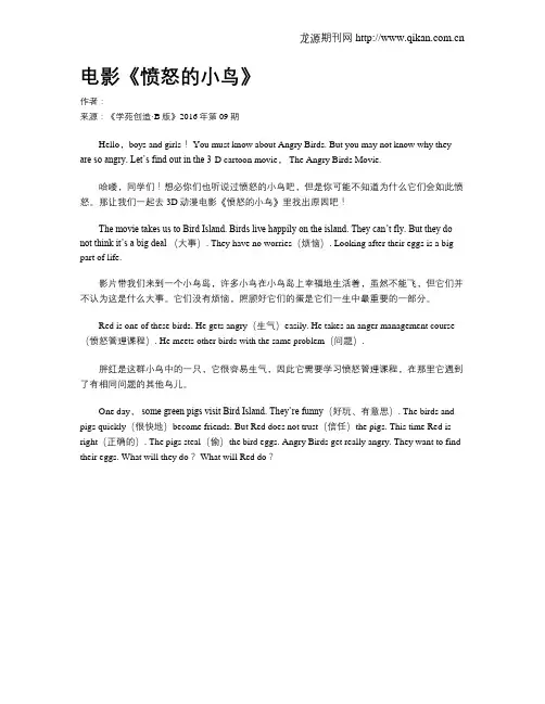 电影《愤怒的小鸟》