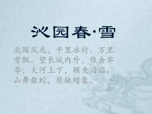 沁园春·雪
