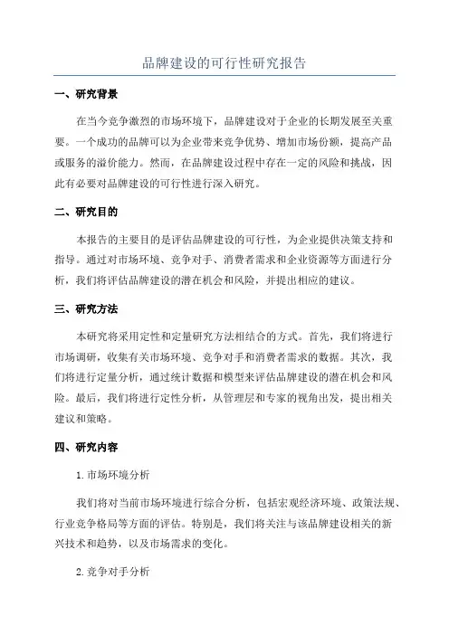品牌建设的可行性研究报告