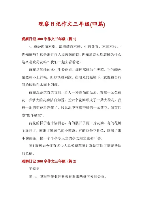 观察日记作文三年级(四篇)