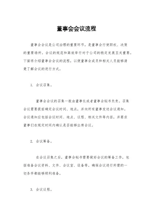 董事会会议流程