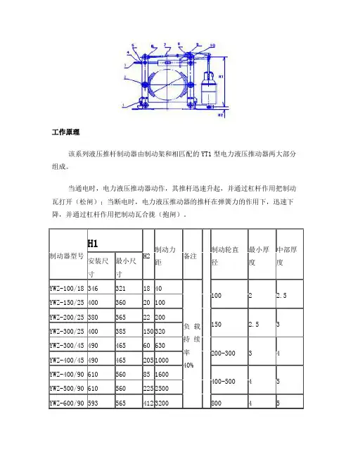 YWZ制动器说明书