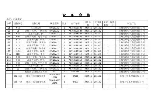 设 备 台 账
