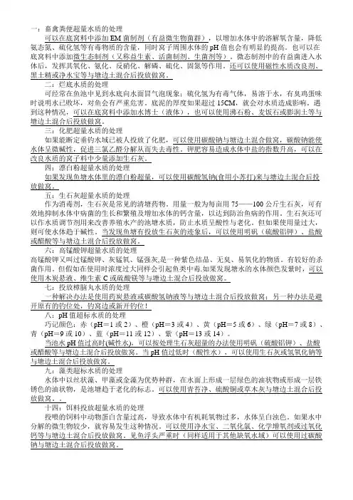 水质问题怎么应对