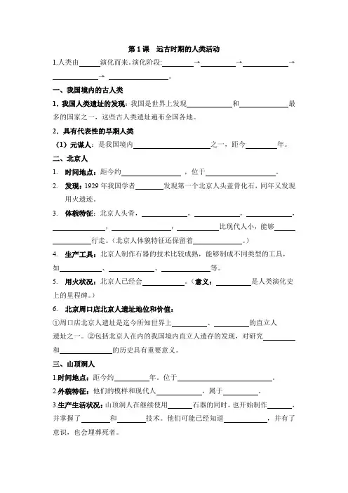 知识清单(学生版)