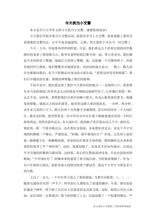 今天我当小交警_小学作文_1