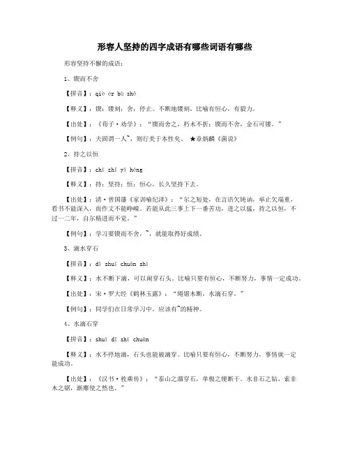 形容人坚持的四字成语有哪些词语有哪些