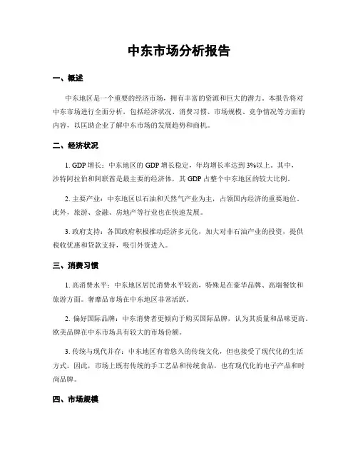 中东市场分析报告
