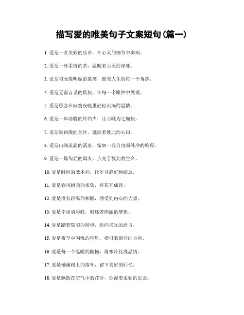 描写爱的唯美句子文案短句(精选两篇)