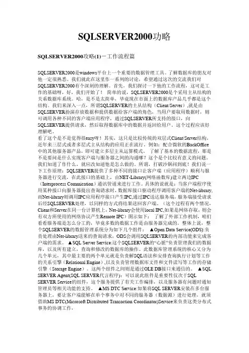 SQLSERVER2000功略