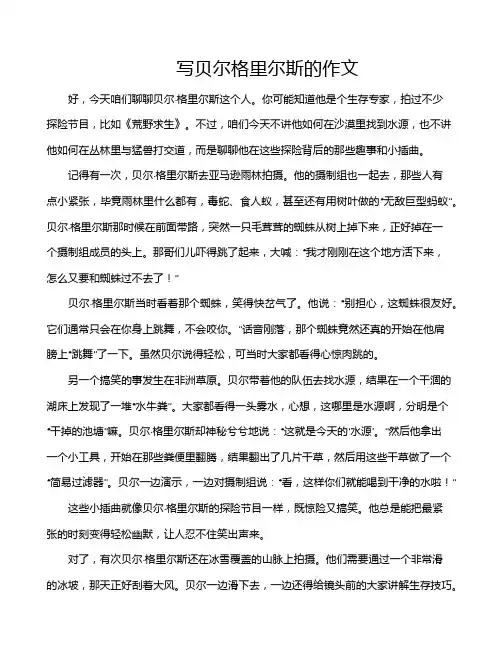 写贝尔格里尔斯的作文