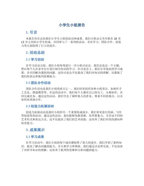 小学生小组报告