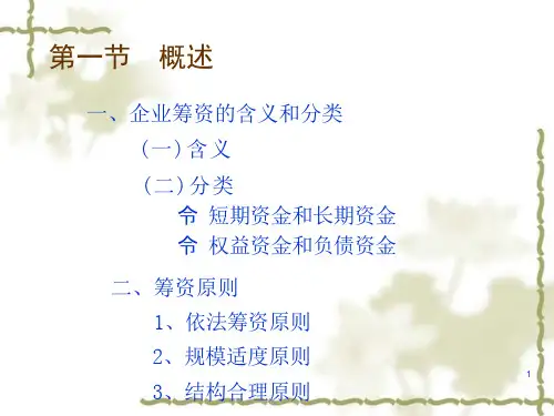 筹资管理概述课件