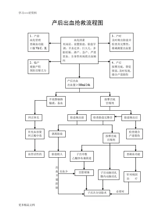 产后出血、子痫、羊水栓塞抢救流程图汇编