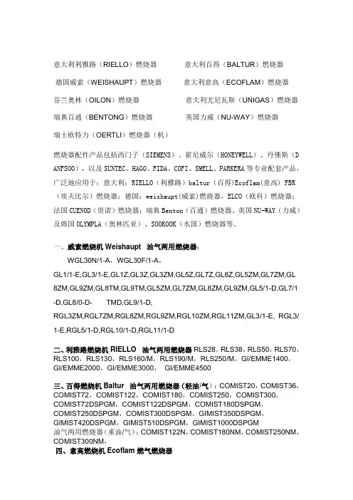 燃烧机常见故障维修