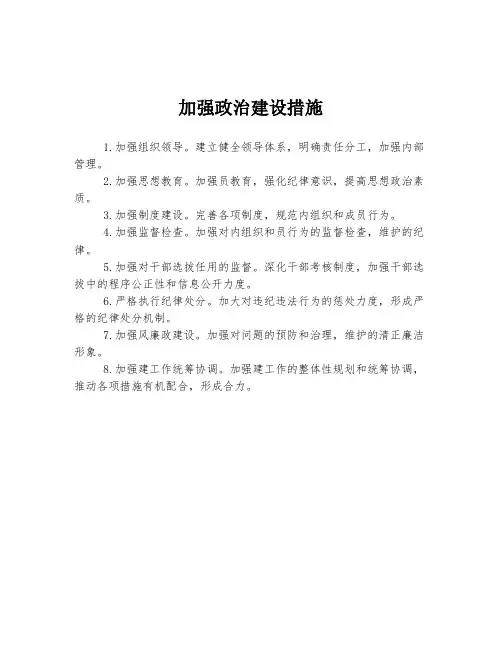 加强政治建设措施