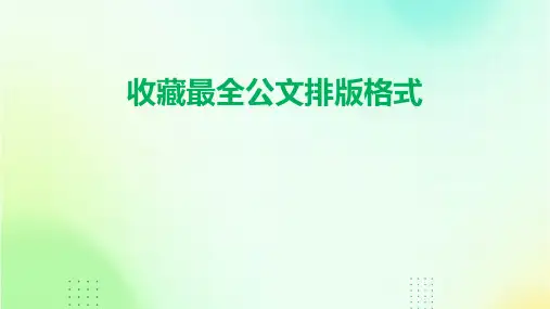 2024版收藏最全公文排版格式