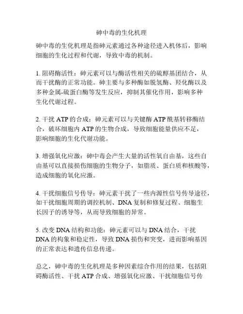 砷中毒的生化机理