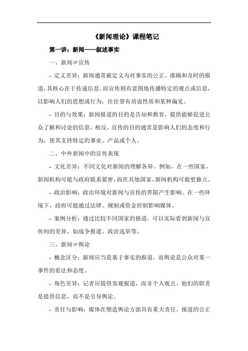 《新闻理论》课程笔记