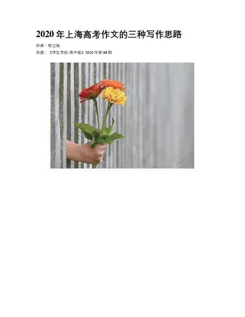 2020年上海高考作文的三种写作思路