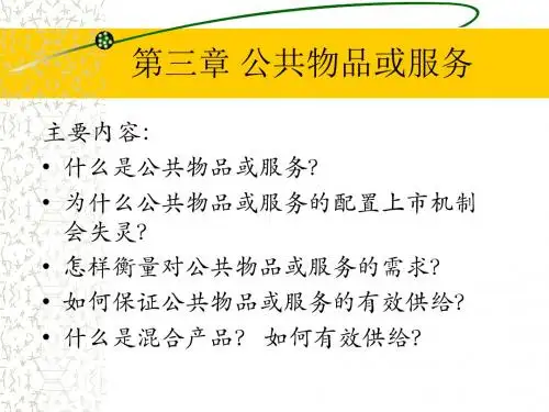 公共经济学之公共物品或服务(PPT41张)