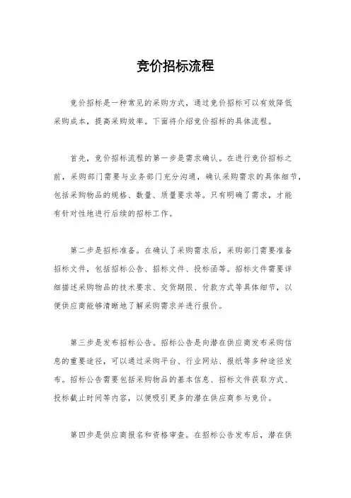 竞价招标流程