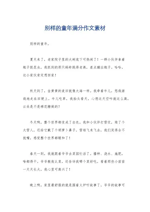别样的童年满分作文素材