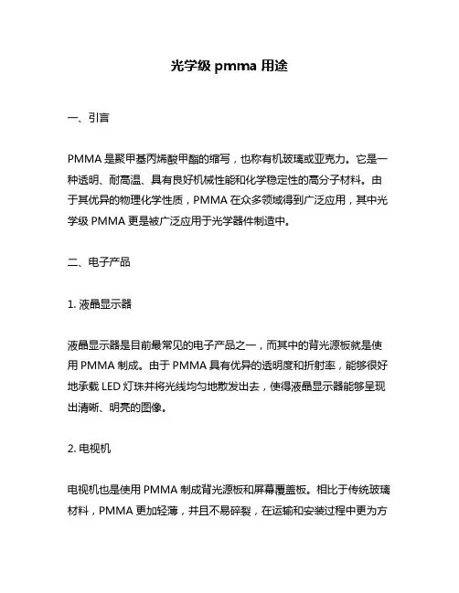 光学级pmma用途