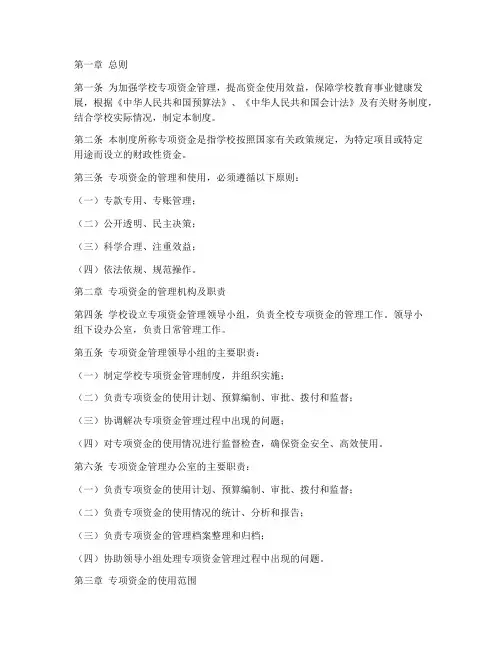 学校专项资金管理制度
