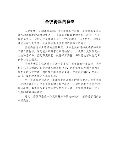 圣彼得堡的资料