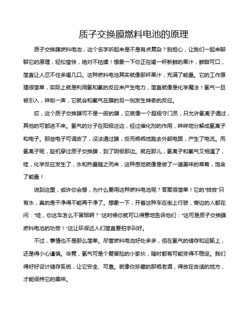 质子交换膜燃料电池的原理