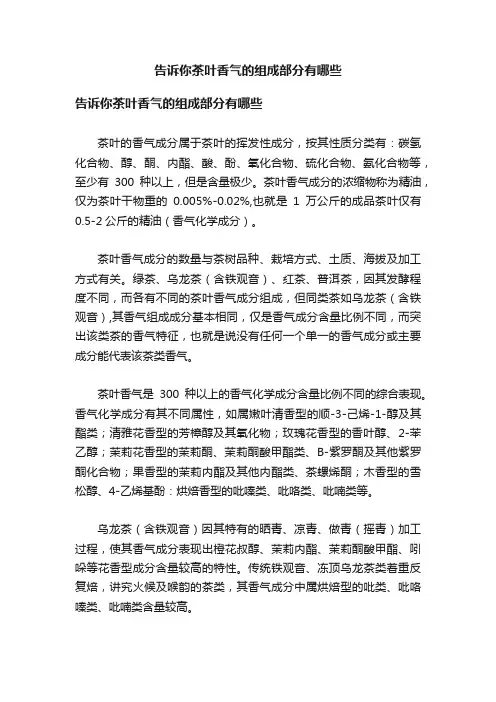 告诉你茶叶香气的组成部分有哪些