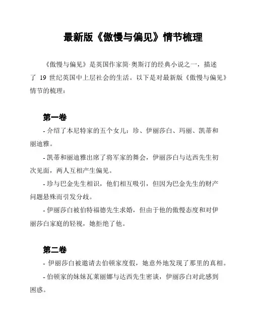 最新版《傲慢与偏见》情节梳理