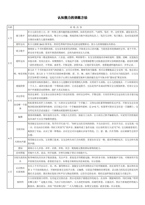 认知能力的训练方法