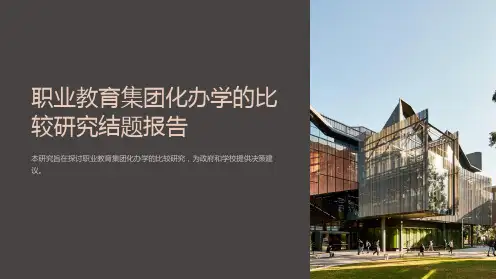 职业教育集团化办学的比较研究结题报告