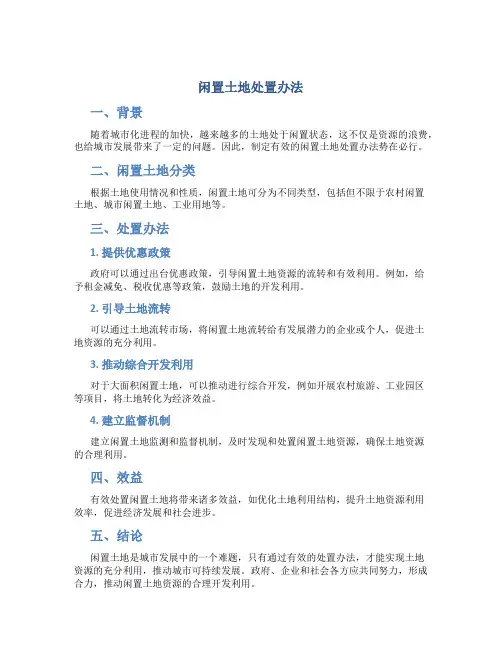 闲置土地处置办法