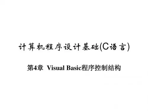 VB语言程序设计教程第04章  Visual Basic程序控制结构