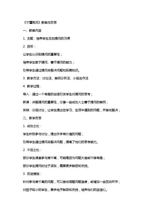 《不懂就问》教案与反思