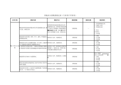 其他灭火系统查验记录