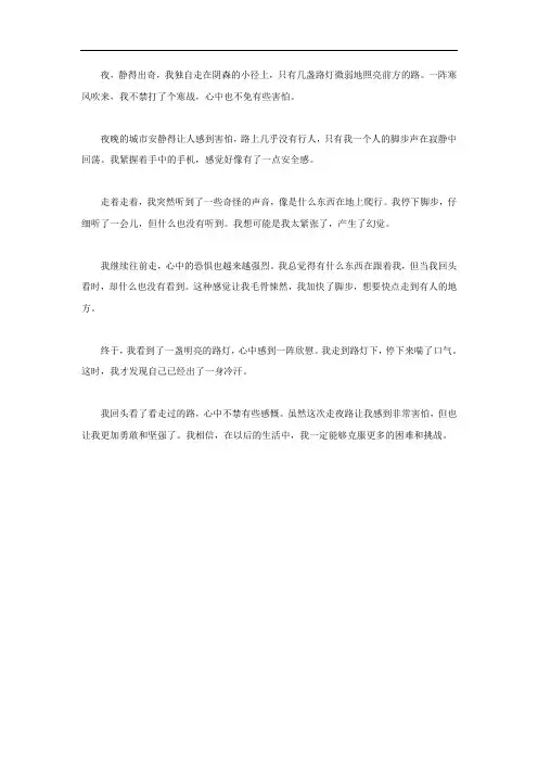 描写独自走夜路的经典片段
