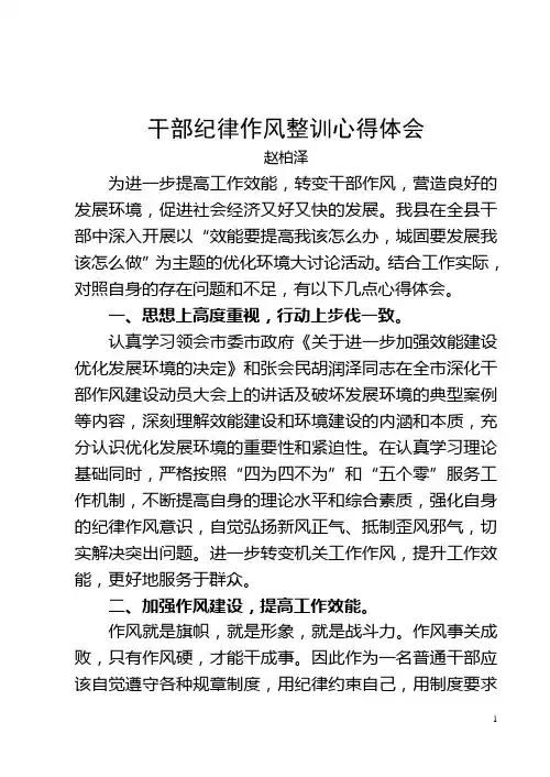 作风整训心得体会[1]