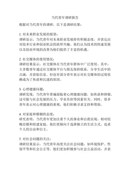 当代青年调研报告