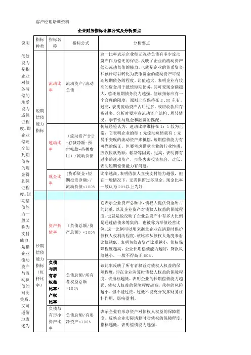 客户经理培训资料