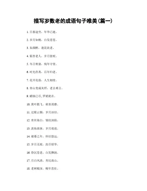 描写岁数老的成语句子唯美(精选合集2篇)