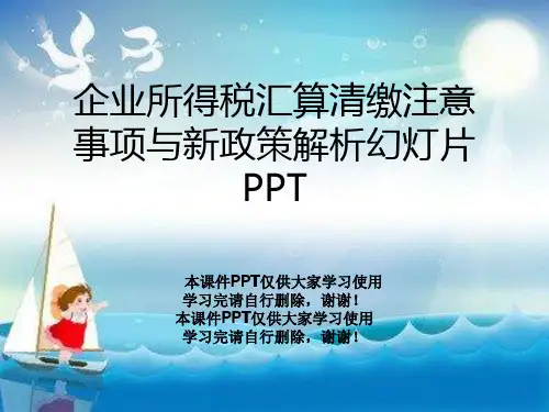 企业所得税汇算清缴注意事项与新政策解析幻灯片PPT
